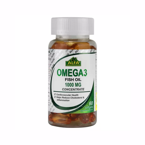 ALFA-Vitamins-Omega-3-1000mg-60-Softgel امگا 3 آلفا 1000 میلی گرم alfa - تصویر 1